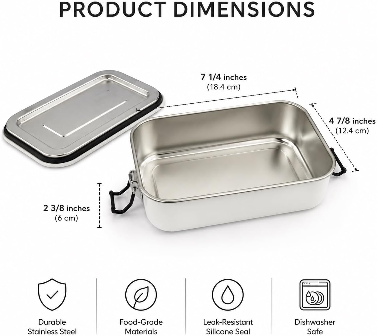 Stainless Steel Bento Box, Metal Lunch Box, 30 oz, Pink Skies image 5