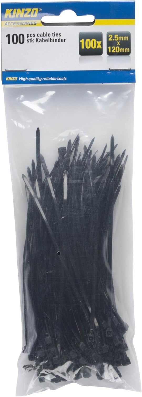 KINZO 871125272108 2.5 x 120mm Cable Tie - Black