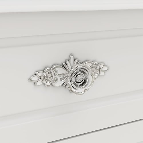 Miniatura 6 de ECACAD Moderno escritorio de maquillaje con espejo iluminado, tocador con 9 cajones, estantes ocultos y espejo plegable, 3 modos de iluminación de