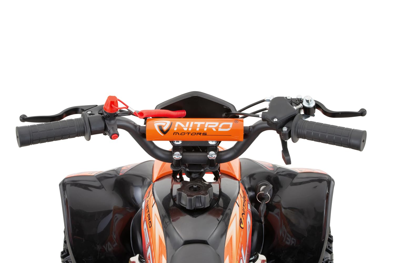 Replay Mini Quad 49cc 2 Takt Kinderquad ATV 6 Zoll Snowy Profile L Reifen Alu Easy Starter stufenlos drosselbar Automatik Kette Scheibenbremsen Sportauspuff bis 40 kmh (rot)