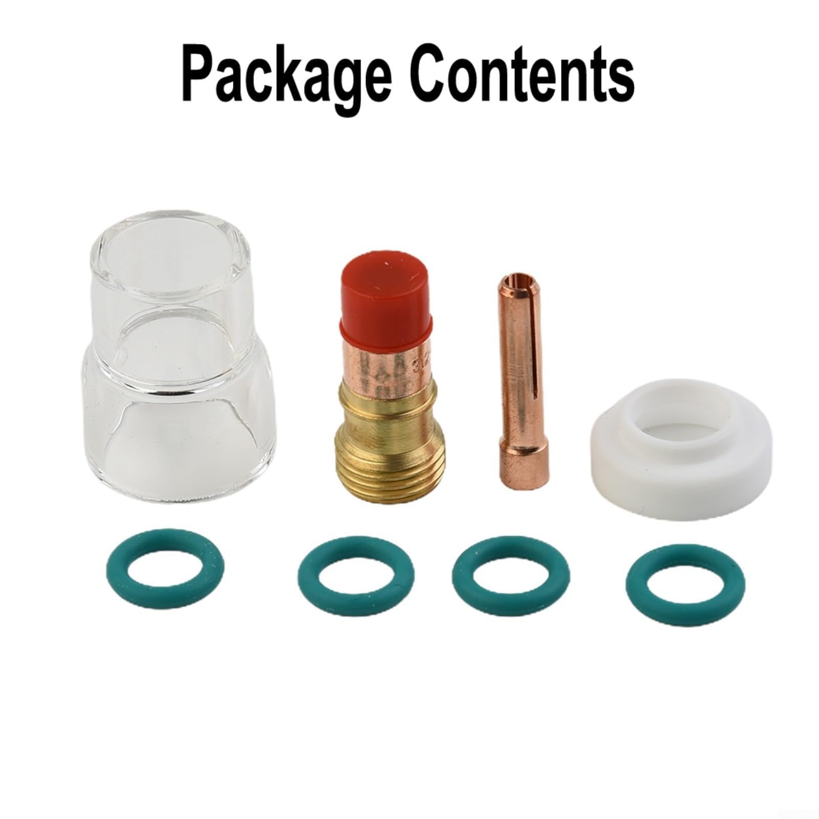 Kit torcia TIG 8Pcs per WP 17 18 26, lente a gas 12 con tazza di vetro resistente al calore, corpo pinza 3,2 mm