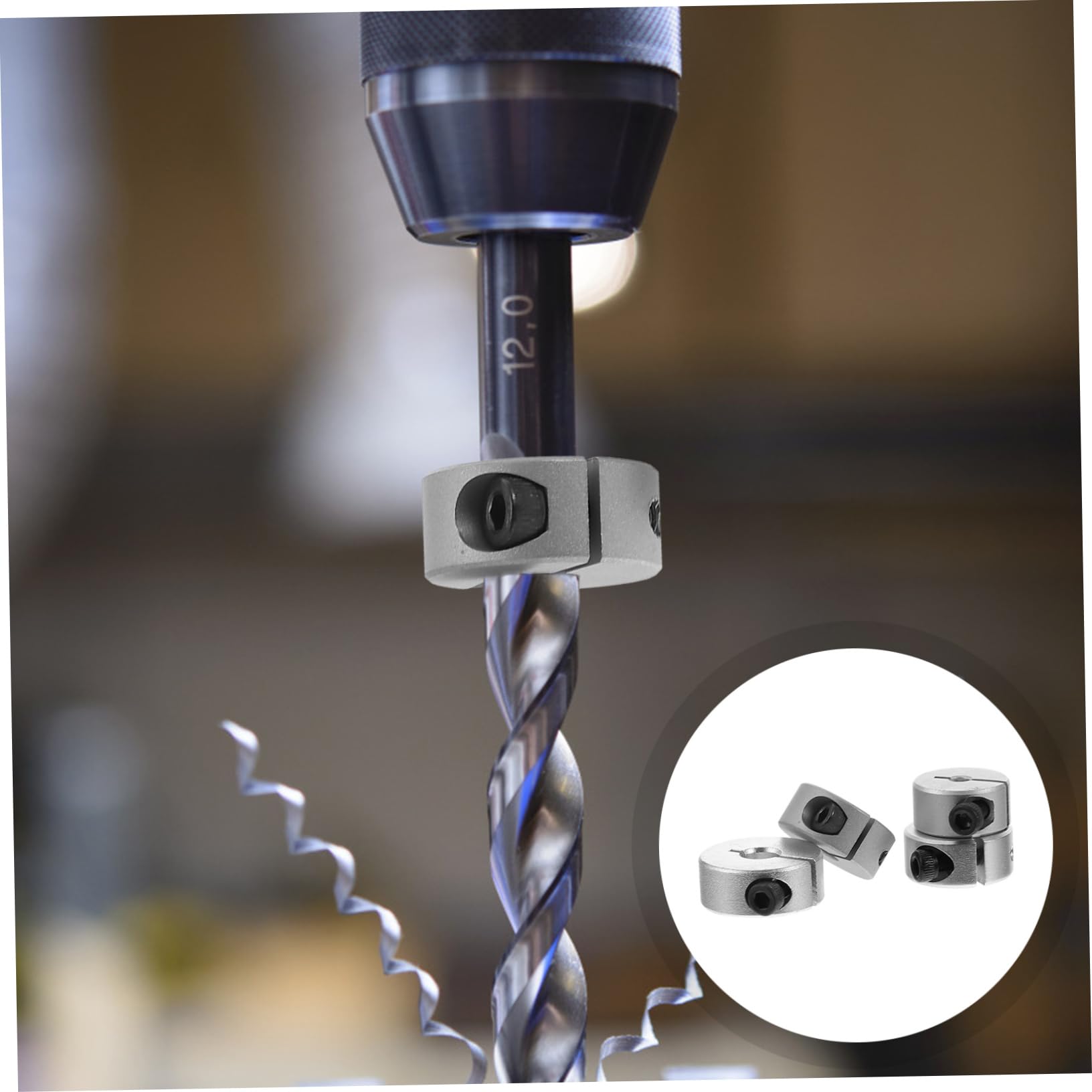 Unomor 1set Split Rings Split Type Fixing Rings Practical Shaft Clamps Machinery Retaining Rings Practical Rings Dirt-resistant Clamping Rings Fixing Rings Silver Aluminum 4pcs