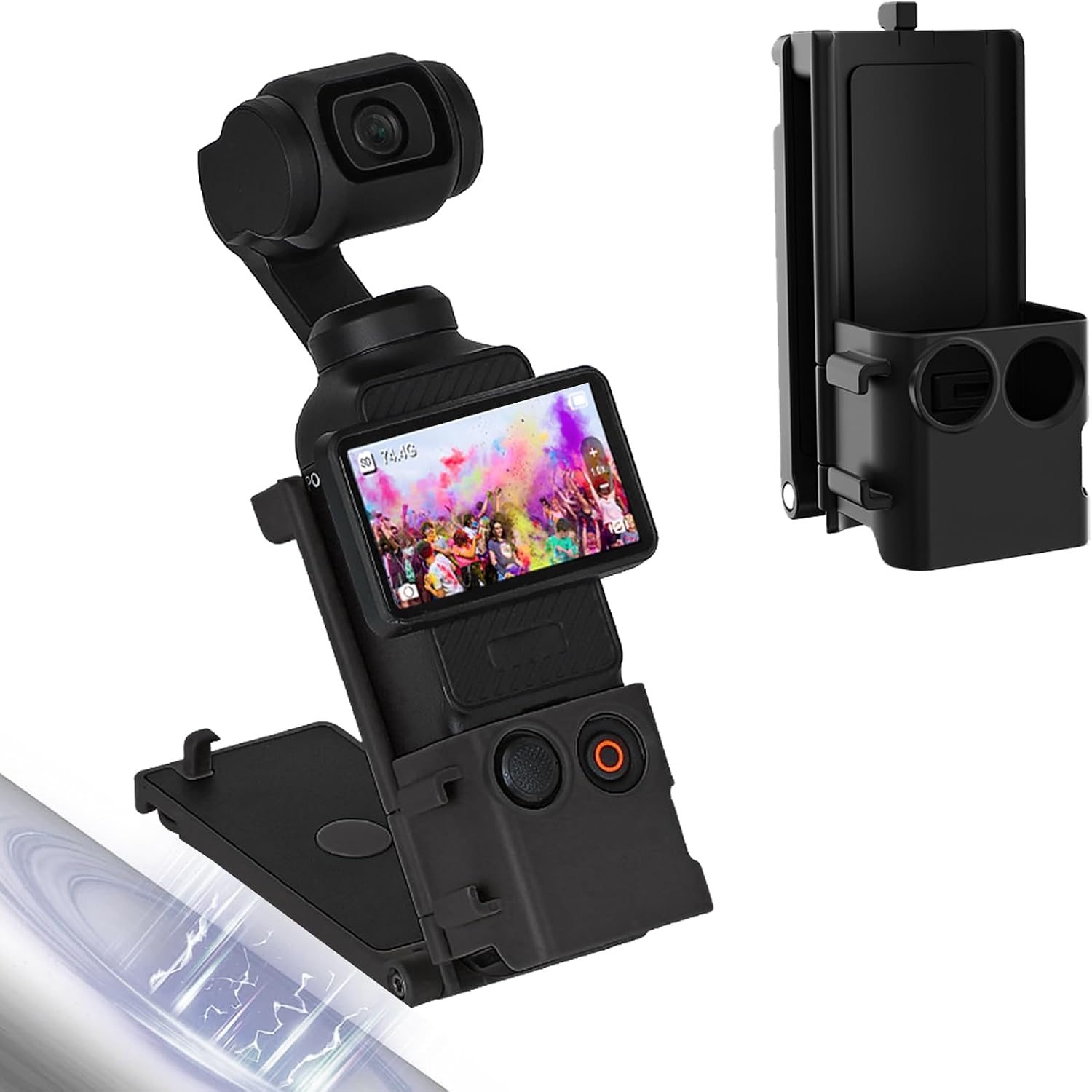 Magnetic Mount Compatible with DJI Osmo Pocket 3, Upgraded Pocket 3 Accessories 180° Adjustable Desktop Support Base Holder, Expansion Bracket with Magnet Suction for Osmo Pocket 3 Mount