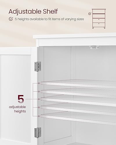 Miniatura 6 de VASAGLE - Armario de piso para baño, mueble independiente para almacenamiento con 2 cajones, 2 puertas y estantes ajustables, 11.8x23.6x43.3