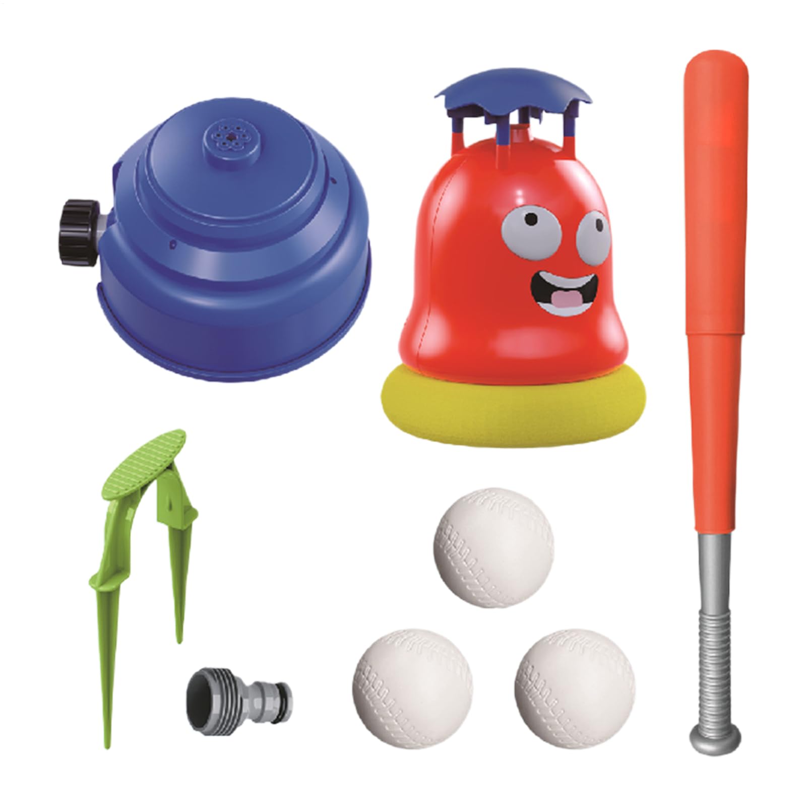 Juegos exteriores para niños con aspersor agua exterior y jardín piscina
