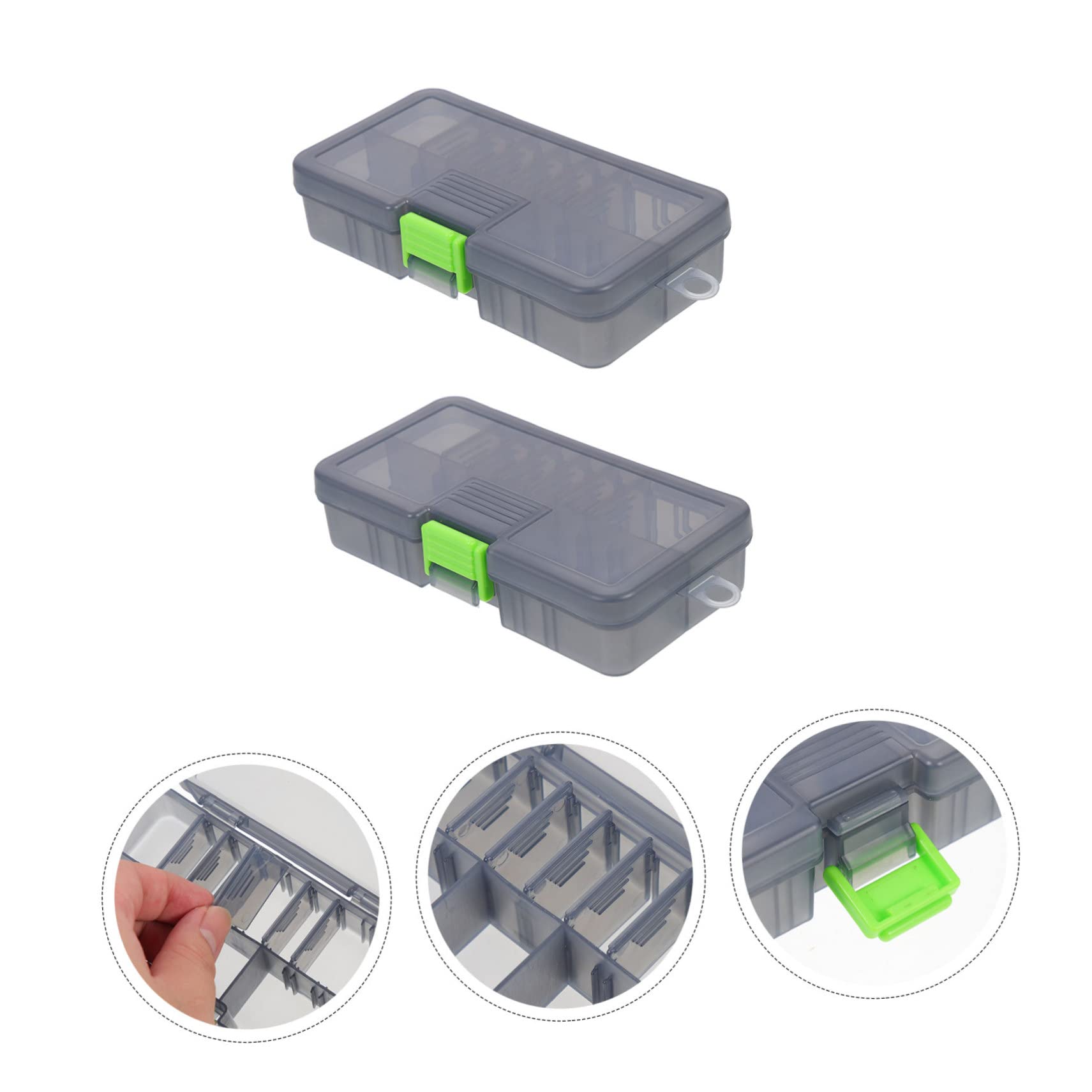 Sosoport 3 Set di Attrezzi da Pesca Scatola di Immagazzinaggio Esca Scatola di Immagazzinaggio Custodia per Ami Esche Accessori 2 Pezzi * 3