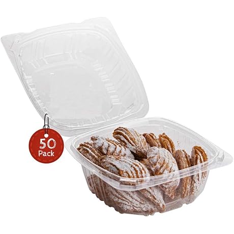 Smygoods 6x6 Disposable Clear Plastic Container [50 Pack]