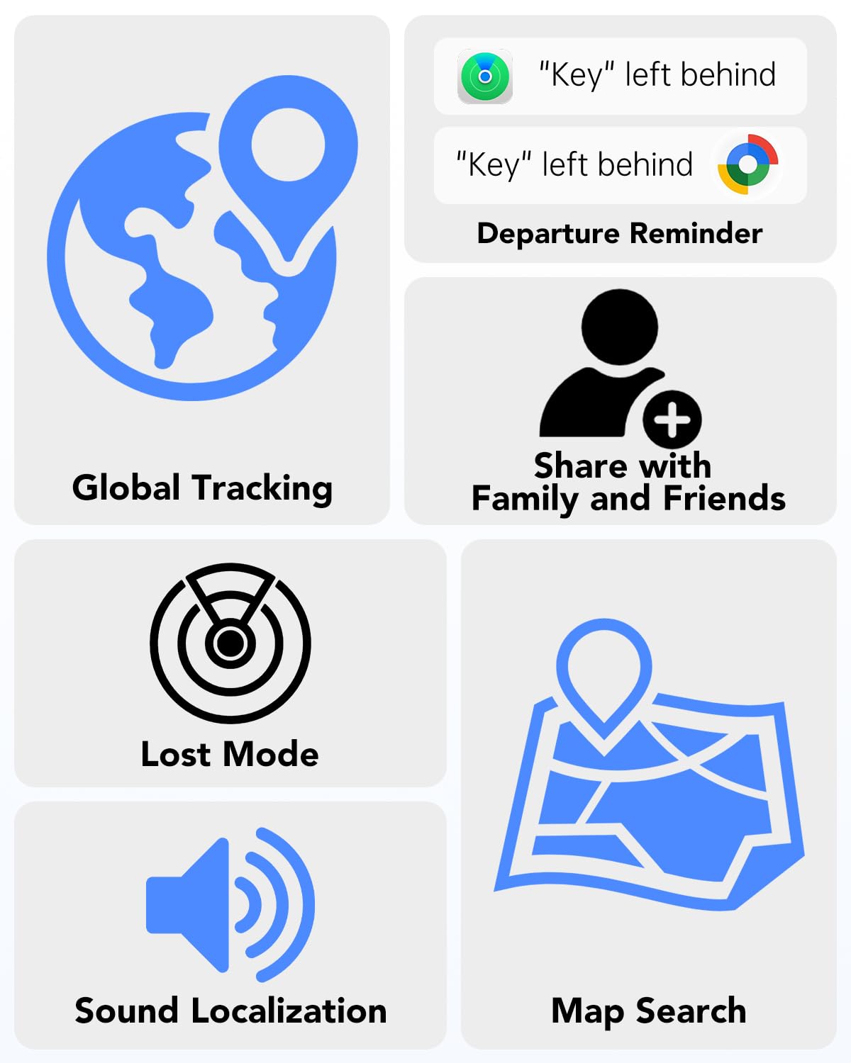 4 Pack Dual System Air Tracker Tag per iOS e Android Localizzatore Bluetooth Smart Tags compatibile con Apple Find My (iOS) e Google Find Hub (Android) per chiavi, bagagli, portafogli, veicoli