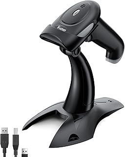 Eyoyo Wireless Barcode Scanner With Stand, 3-in-1 Barcode Scanner Reader[2.4G Wireless & Bluetooth & Wired USB Connection],1D 2D Handheld QR Code Reader for Window,Mac,Android,Store, Warehouse,library