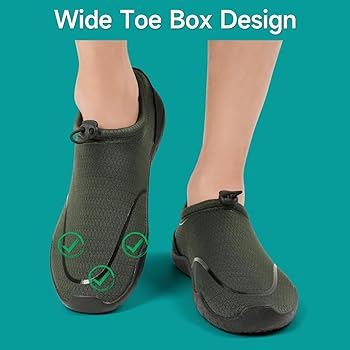 Escarpines Hombre Zapatos de Agua Mujer Suela Gruesa con Agujeros de Drenaje Punta Ancha Zapatillas Deportes Acuáticos 35-462