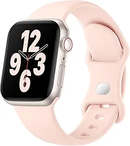 Silicone Band Compatible with Apple Watch Bands for Women 40mm 44mm 45mm 46mm 38mm 41mm 42mm 49mm Ultra Men, Sport Strap for iWatch Bands Series 10 9 8 7 6 5 4 3 SE