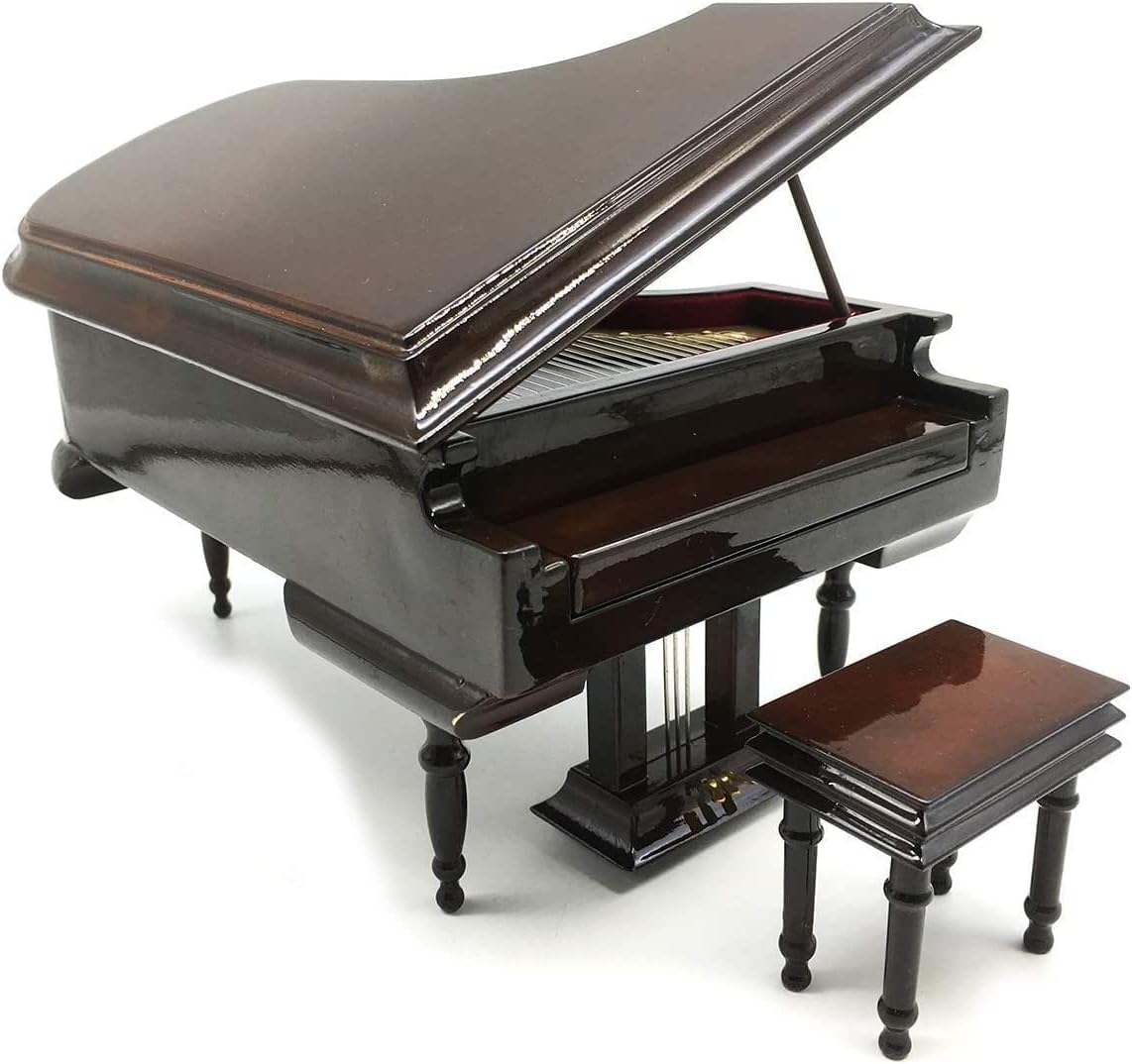 Piano Music Box with Bench and Black Case Musical Boxes Gift for Christmas/Birthday/Valentine's Day, Melody For Elise