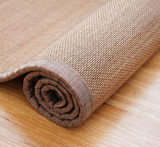 Tapis en fibre de bambou naturel antidérapant pour éviter les glissades au salon