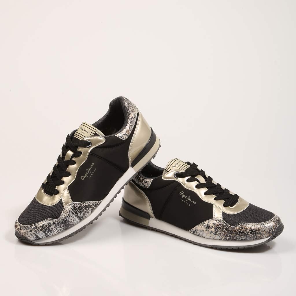 Pepe Jeans Archie Fun Black PLS31100 Women's Trainers Gold Size: 6 UK:  Amazon.co.uk: Shoes \u0026 Bags