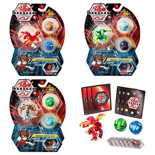BAKUGAN Starter Pack Set Assortment (Styles may Vary-One Supplied) Surtido de paquetes de iniciación (estilos pueden variar, uno incluido), color multicolor. (Spin Master Toys Ltd 6045144)