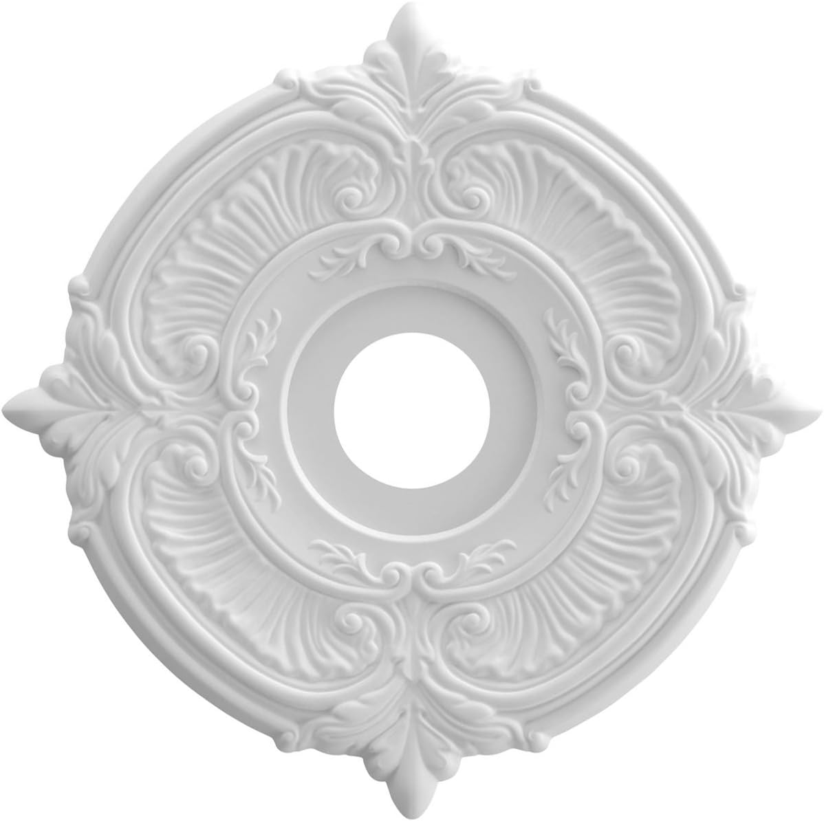 Ekena Millwork CMP16AT Attica Thermoformed PVC Ceiling Medallion (Fits Canopies up to 5 5/8"), 16"OD x 3 1/2"ID x 1"P