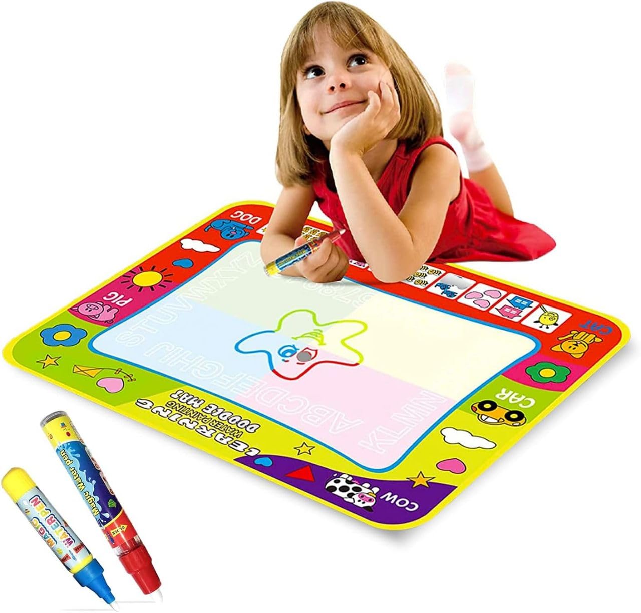 FROWWY Water Doodle Mat for Kids - Combo of 3Pcs, Gift for 3 Year Old Girl | Gifts for Girls Age 6-7 | Toys for 1 Year Old Boy | Toys for 4 Year Old Girl | Water Drawing Mat for Kids | Magic Pen (B0CTQV27WR) Amazon Price History, Amazon Price Tracker