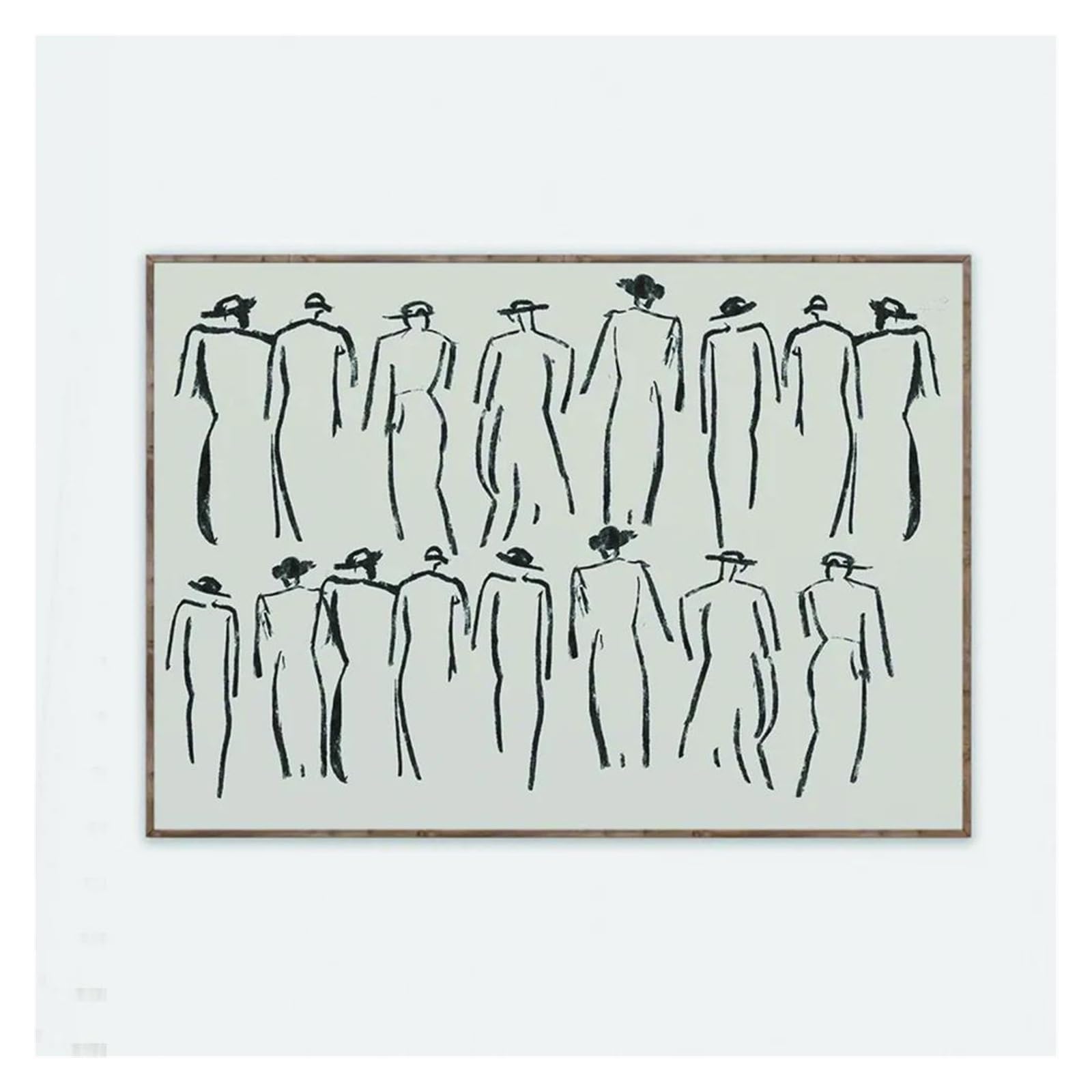 Dessin croquis ligne art imprime toile peinture abstrait vintage