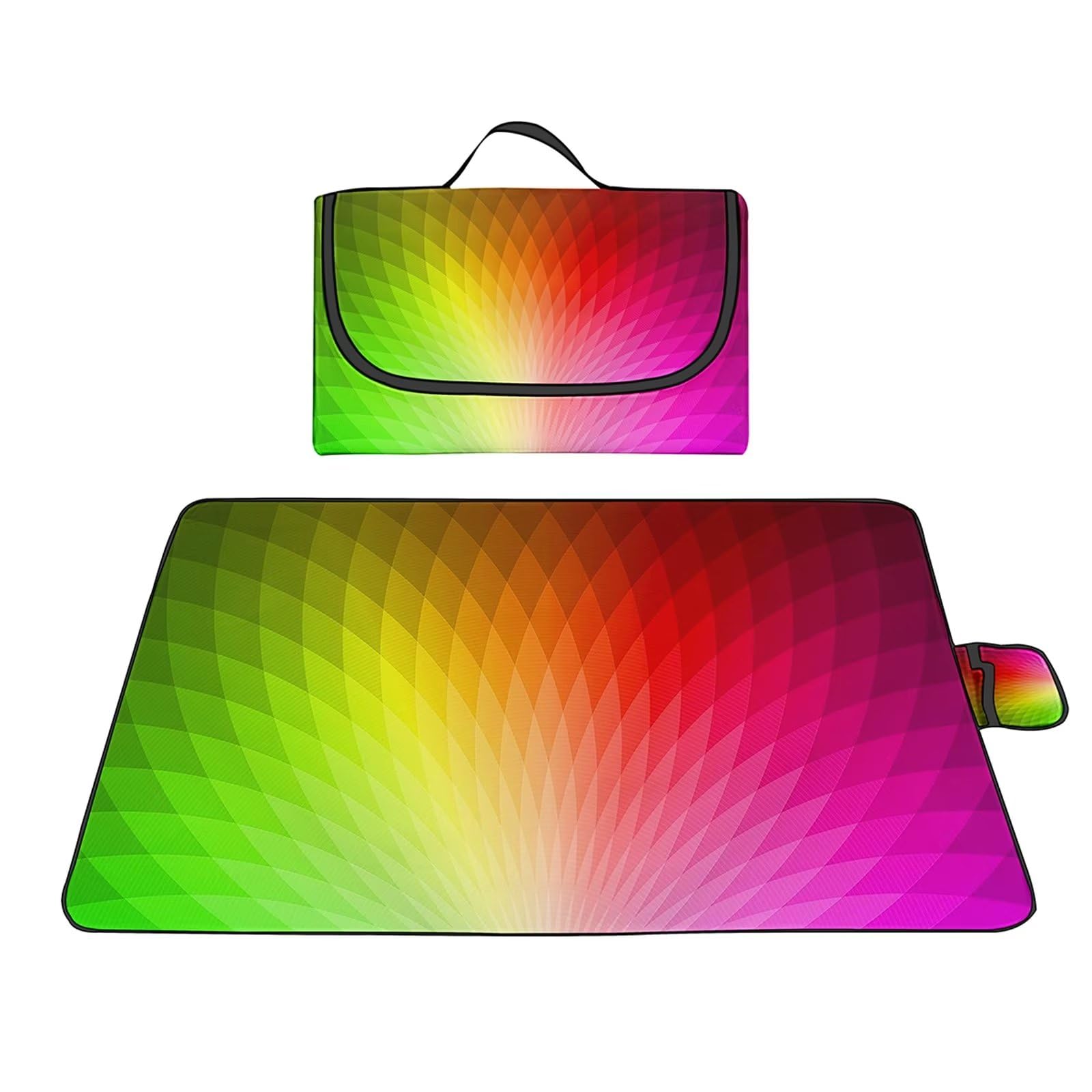 Manta de Picnic al Aire Libre, 150x200cm Alfombras de Playa, Mantas para pícnic Impermeable Prueba Arena Manta de Playa Plegable Portátil para Aire Libre Jardín Acampar Mantas Pícnic Cian Rojo PúRpura