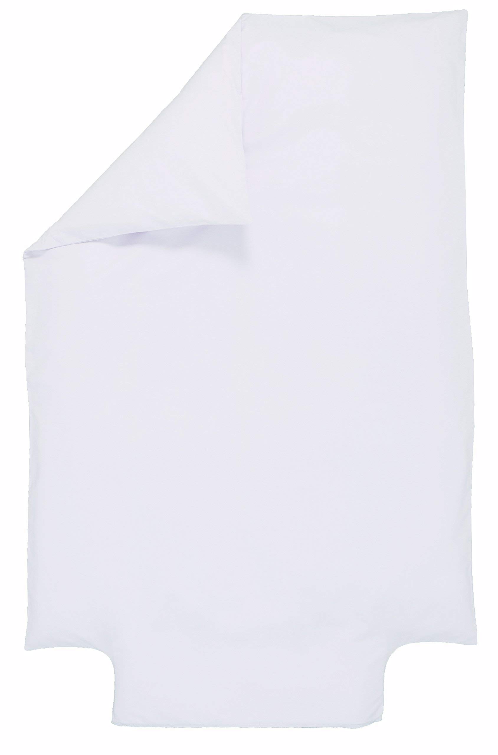 P'tit Basile Housse de Couette 100x135 ou 100x140 cm - 100% Coton Bio 57 Fils certifié sans substances nocives - Blanche Mixte - Idéal pour lit bébé Enfant 60x120 70x140 cm - Rabat pour Border