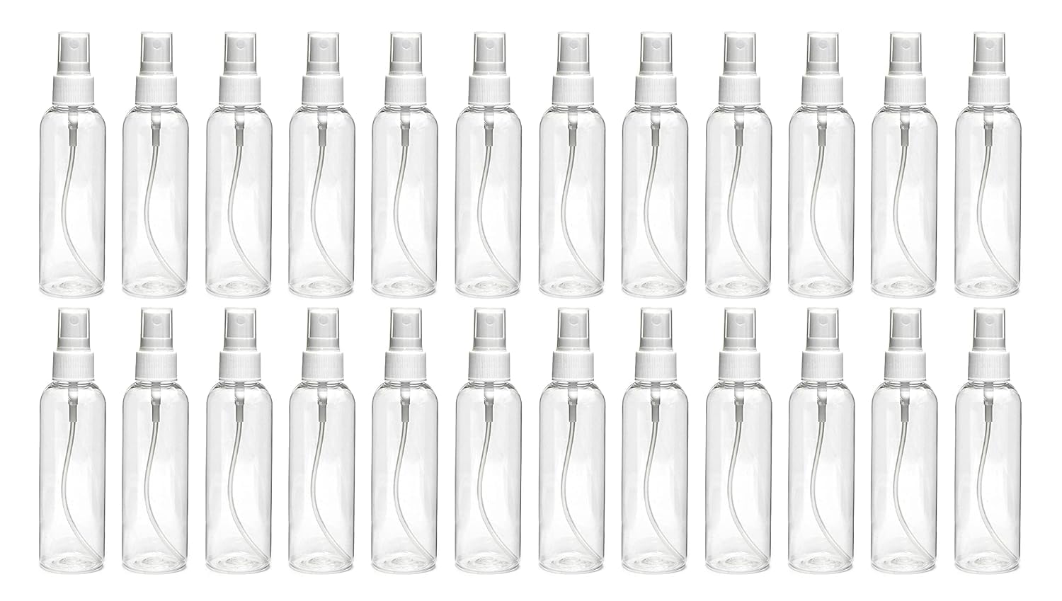 Clear Plastic Refillable Spray Bottles 100ml for Travel | Pack of 24, Fine Mist Sprayer, Skincare Use, Reusable Design, Transparent Body-image-34