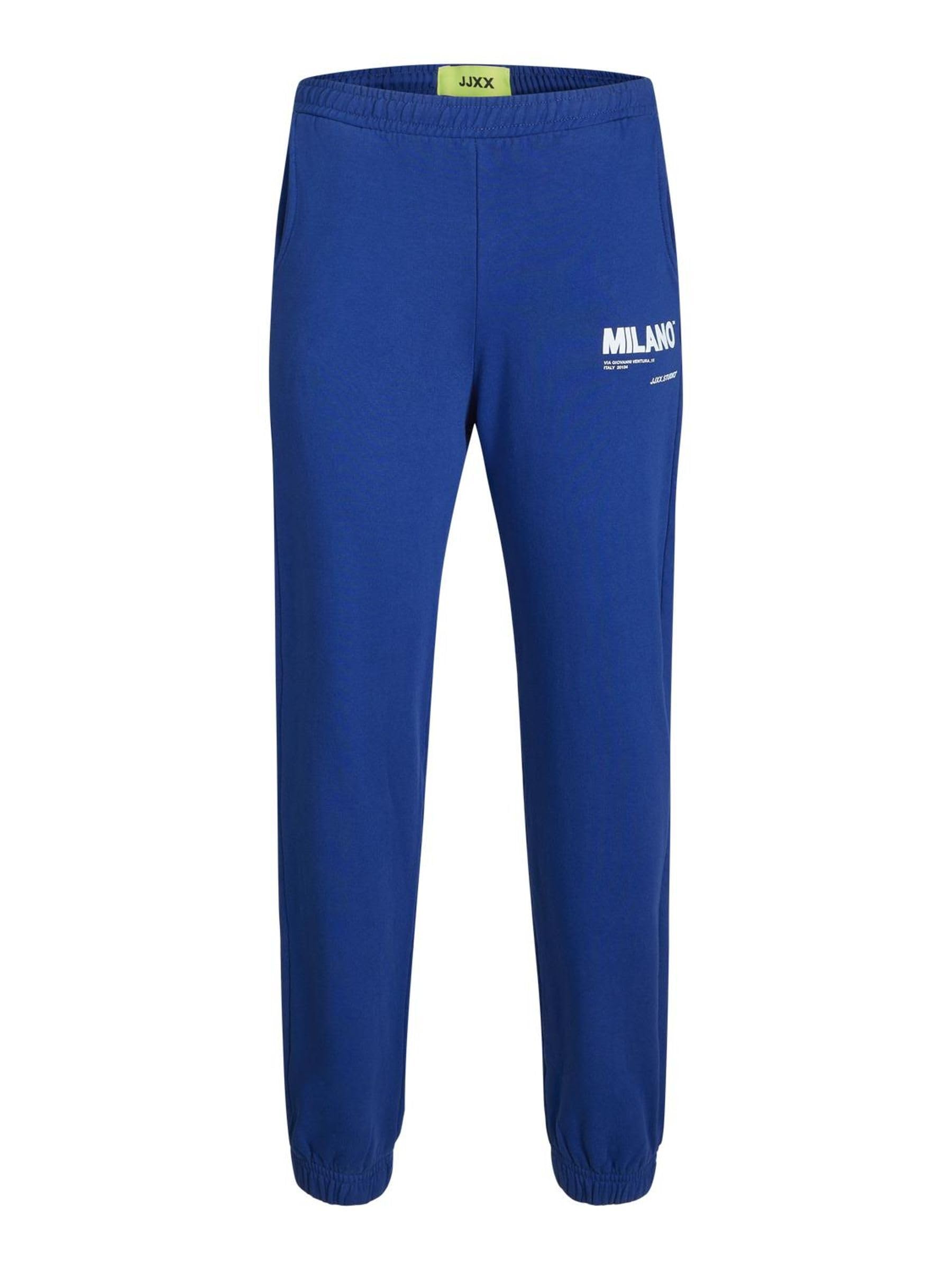 JJXX Women's Jxbianca Hw Relaxed Vint Sweatpants Sn Jogging Bottoms, Sodalite Blue/Print: Bright White Milano Print, XS