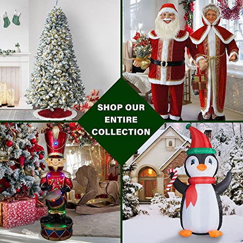 Fraser Hill Farm FFMPS075-0SN 7.5-Ft. Slim Mountain Pine Snow Flocked Artificial Christmas Tree thumb #6