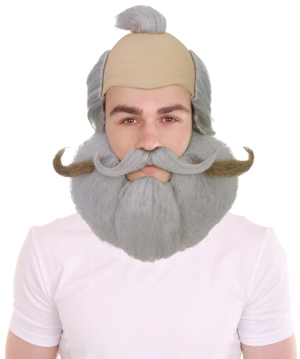 Old Man Wig with Mustache & Beard – Comedic Elderly Hairstyle for Cosplay, Theater & Character Roles | Funny Costume Hairpiece for Halloween Party Events