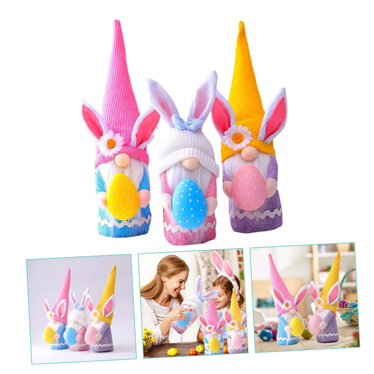 3 Pezzi Coniglietto Pasqua Di Bambole Folletti Decorativi Bomboniere e Decorazioni Per Bambole Pasquali Ornamenti Per Festival Forma Di Folletto Coniglietto