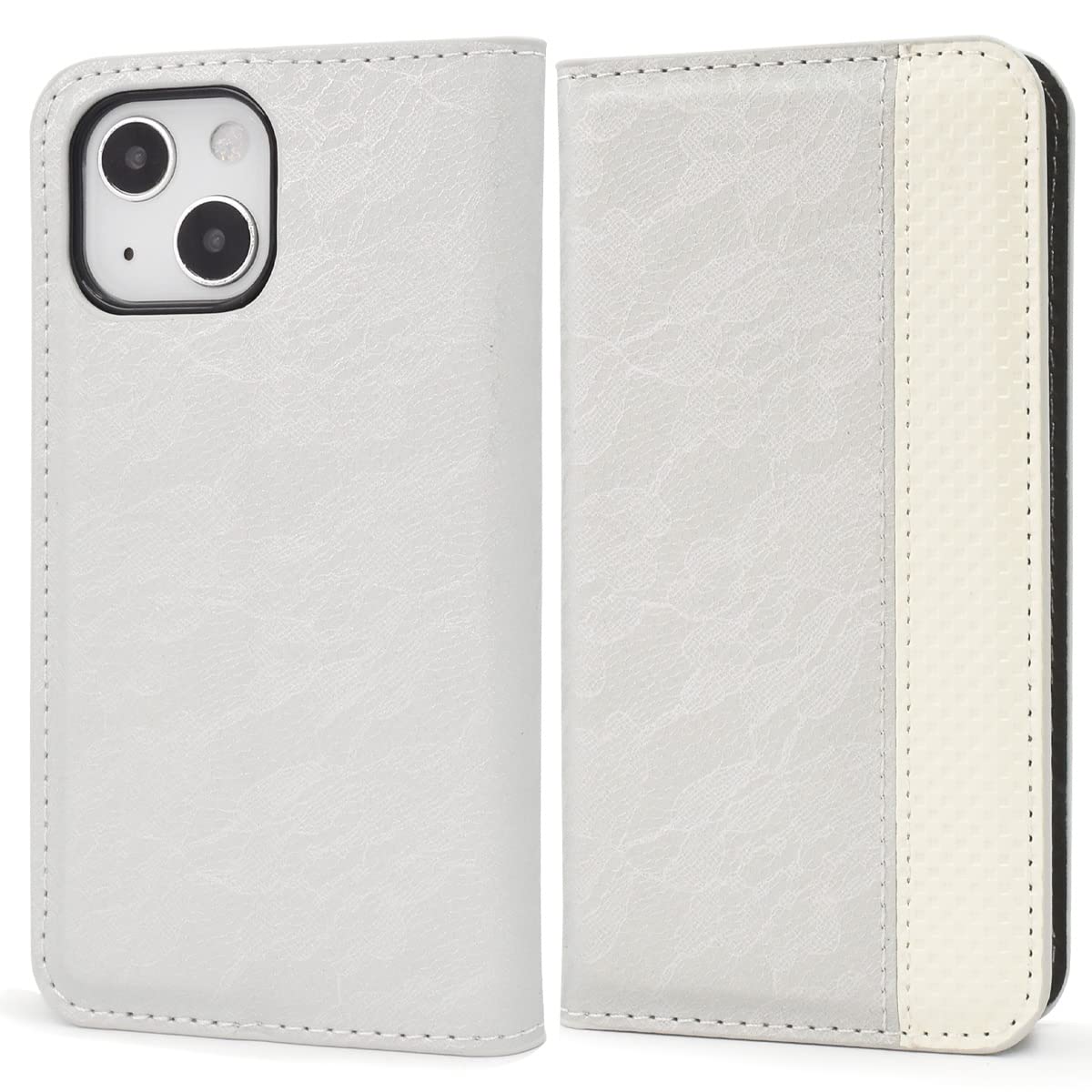 iPhone13mini 縦型手帳型 ホワイト×2個 カードポケット付き iPhone13