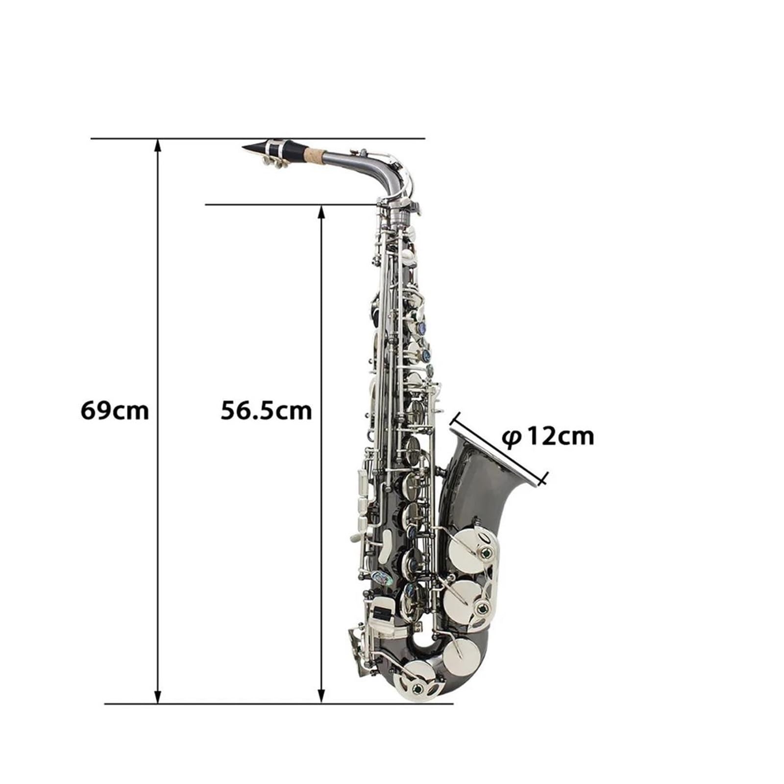 Saksofony Saksofon Profesjonalny Es Altowy Niklowany Na Czarno(Saxophone)