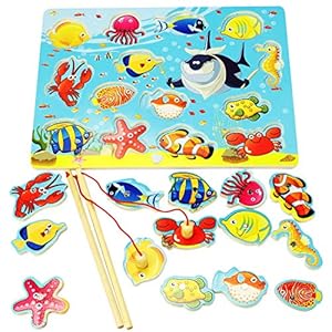Lewo 14-Delig Magnetisch Visspel Educatief Speelgoed voor Basisvaardigheden Houten Bad Vloer Puzzel Visspeelgoed voor…