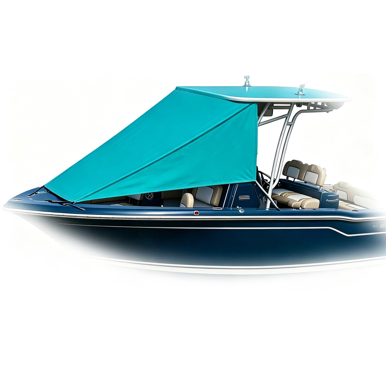 Adjustable T-Top Boat Bimini Top Shade Cover, Waterproof UV Protection Canopy, 7 Colors Optional, Universal Replacement Awning for Most Center Console Boats(Green,275x305cm)