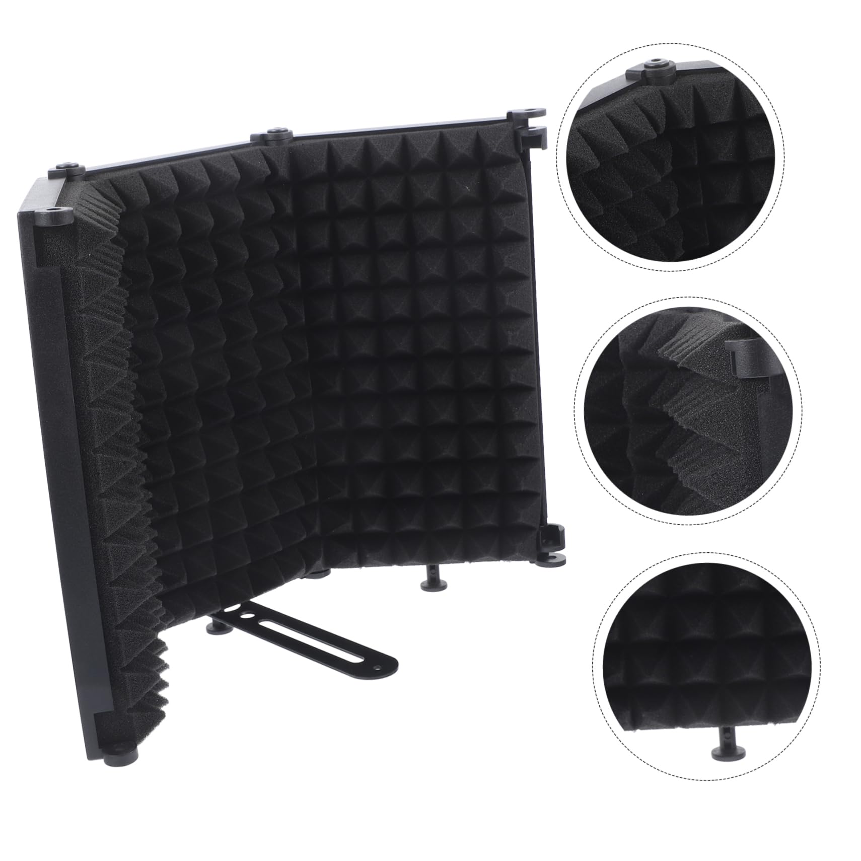 SECFOU 1juego Filtro Micrófono Plegable U-shaped Antiviento y Aislante Para Grabación Estudio y Hogar Reduce Ruido y Para Vocales y Podcasts