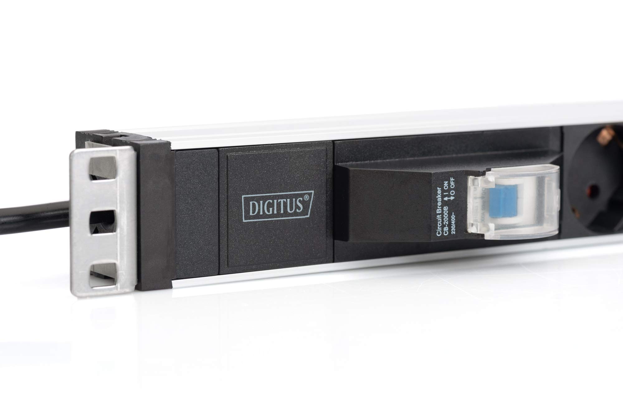 DIGITUS Regleta de 19" - 6 tomas - 1U - 250VAC - 50/60Hz - 16A - 4000W - Con interruptor de protección de línea