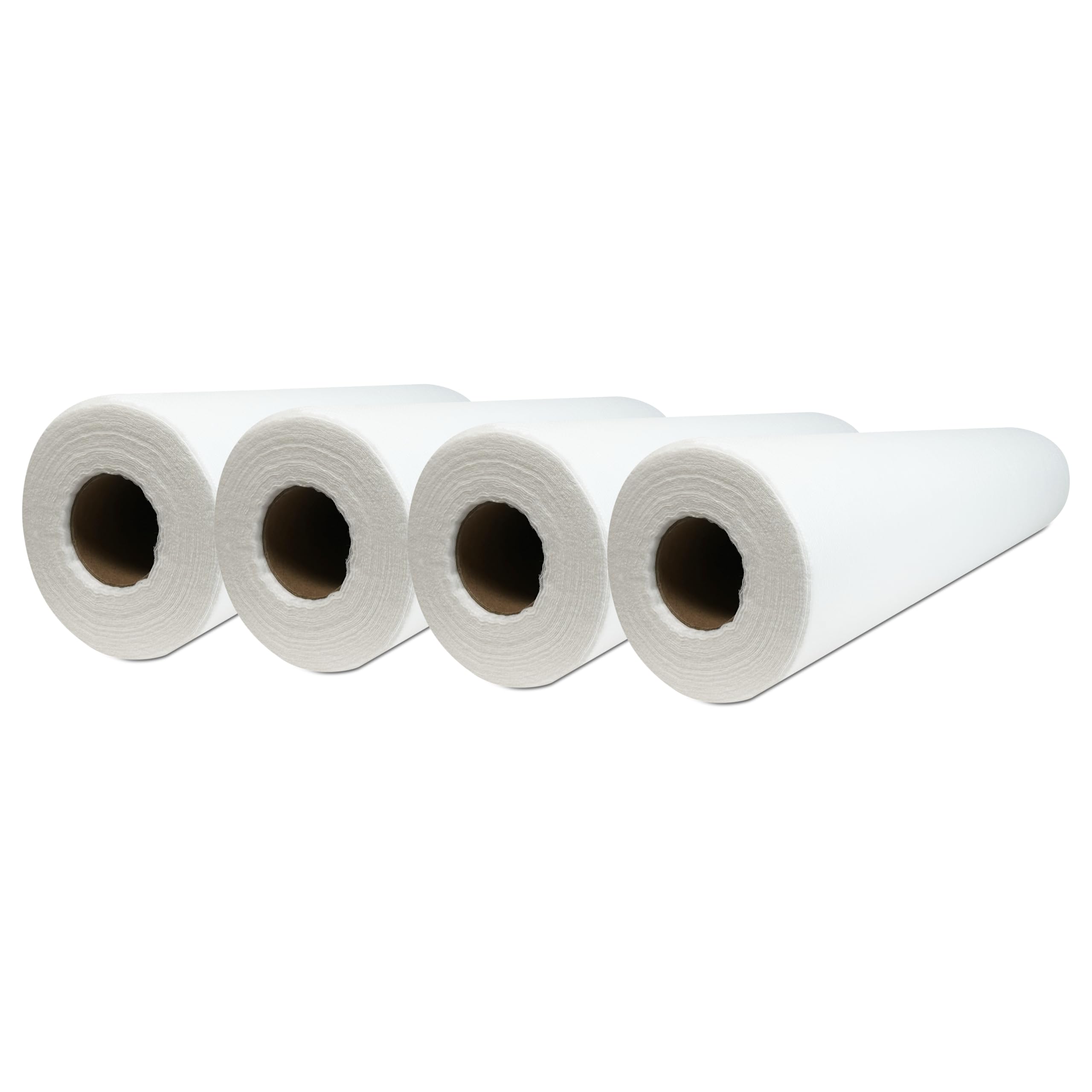 Carta per Lettino in Polipropilene 58 cm x 80 m | Rotoli di Carta per Lettino Pre-tagliata ogni 40 cm (Bianco, 4 Rotoli)