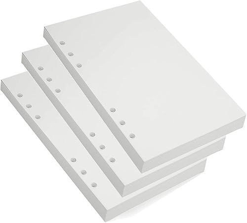 Miniatura 6 de Papel de recambio A5, hojas sueltas, papel de relleno con forro de papel recargable, 6 anillos a rayas, 135 hojas (270 páginas) para carpeta A5,