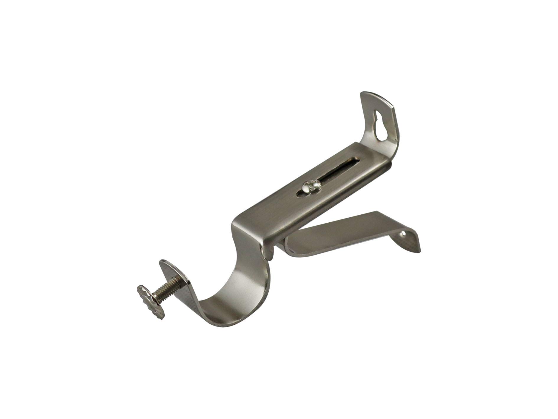 YHO Curtain Pole Rod Brackets 19mm 28mm 35mm Recess Double Extendable Brushed Chrome (35mm Adjustable)