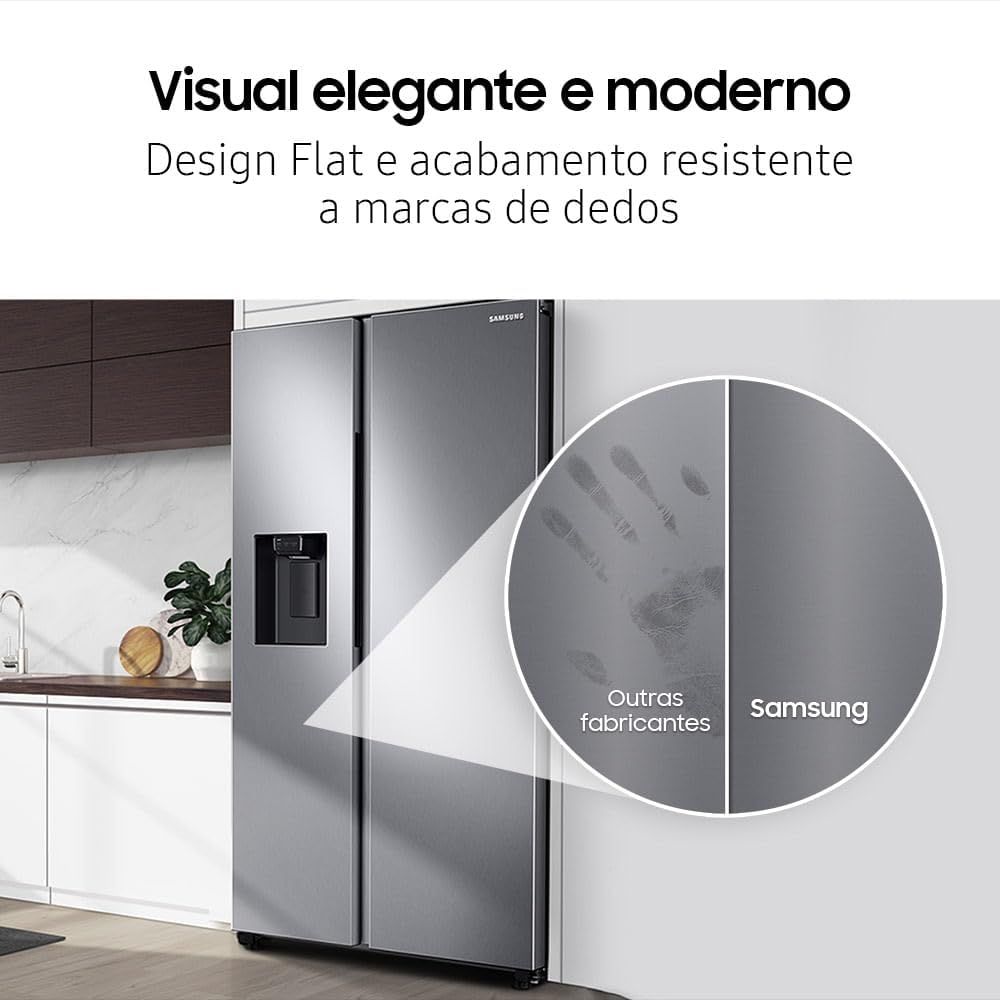 SAMSUNG Geladeira RS60 Side by Side com All Around Cooling e