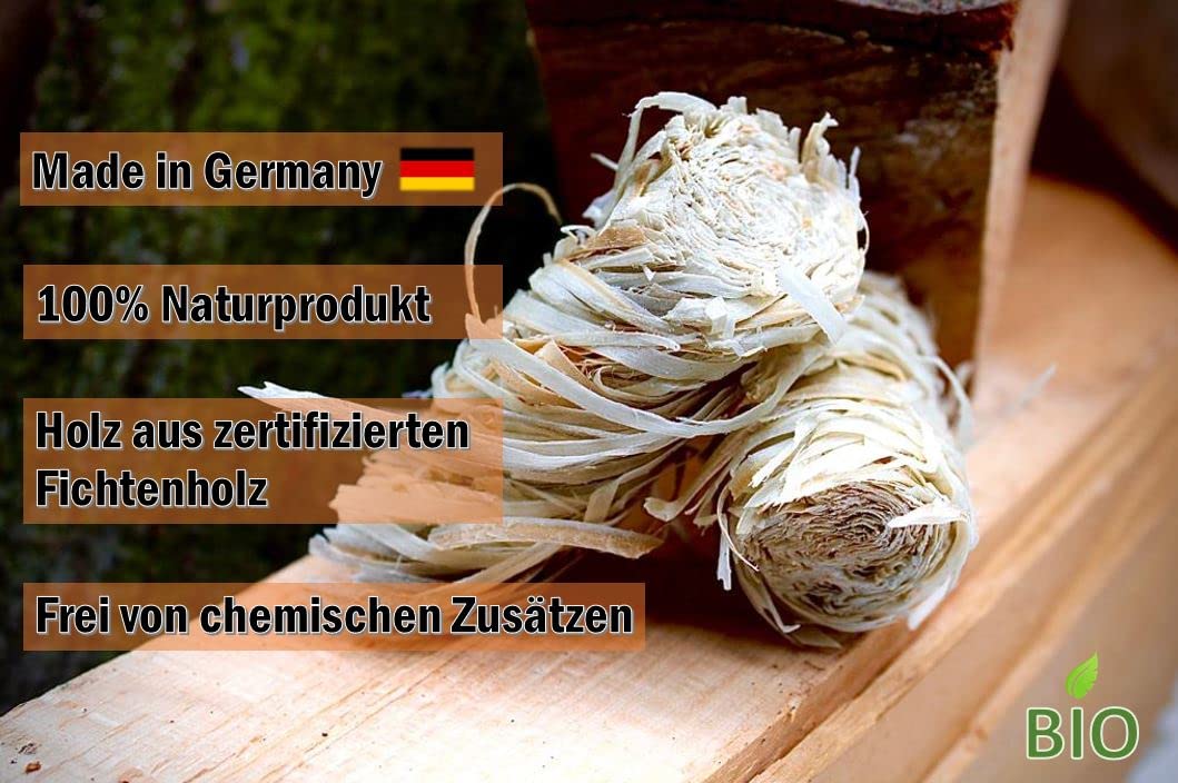 20kg Bio Anzündwolle Kaminanzünder Grill Holz Anzünder Holzwolle Feueranzünder Feuer Anzündwürfel