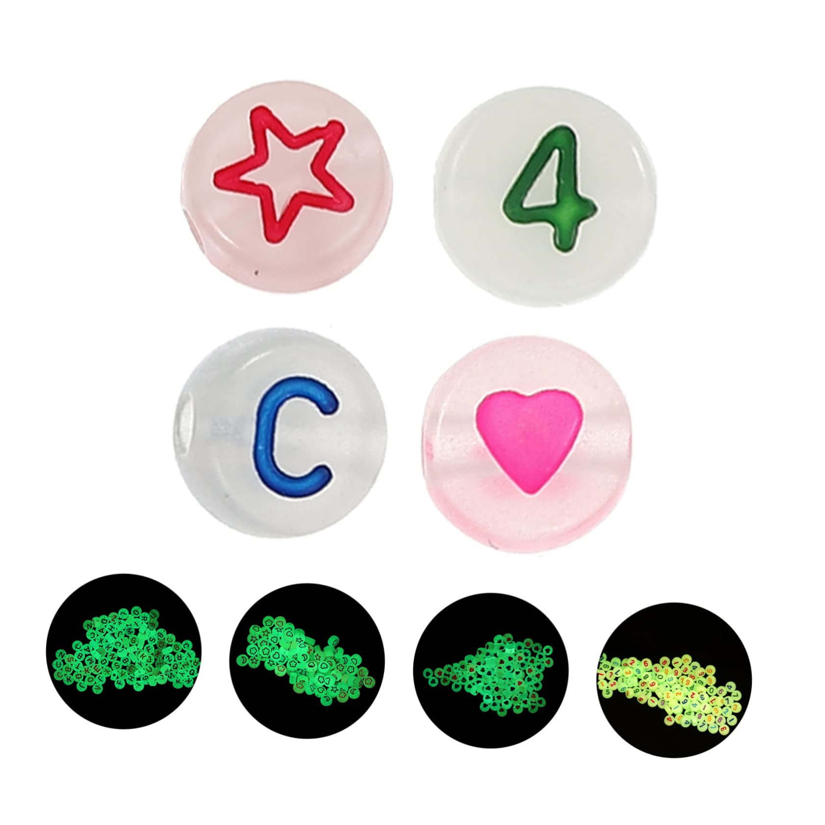 Operitacx 5piezas Abalorios Acrílicos Luminiscentes Para De Accesorios Para Pulseras y Joyería Para Manualidades y Especiales