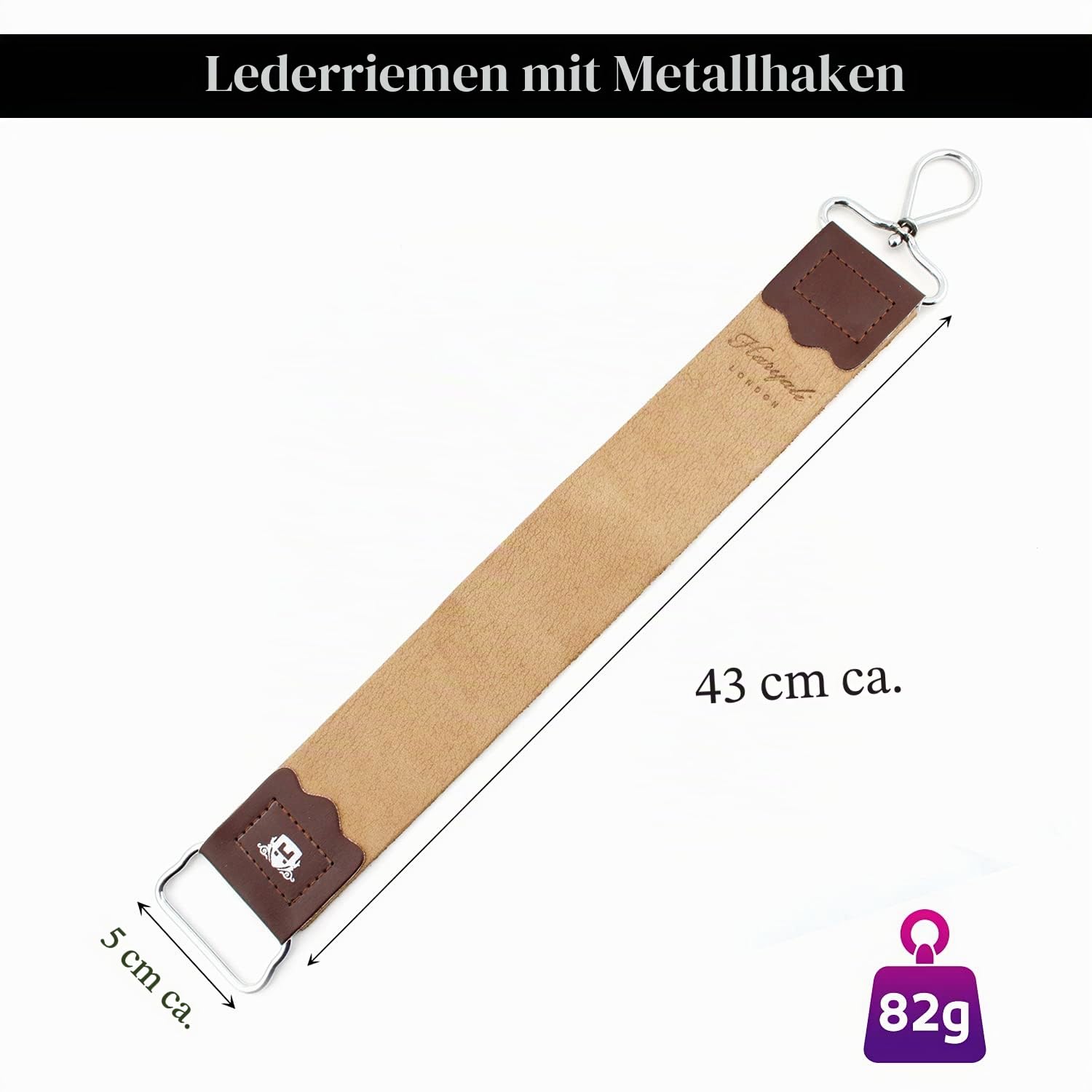Haryali London Holzbox mit Rasierzubehör (Rasiermesser, Rasierpinsel, Abziehriemen, Schleifpaste) 5-teiliges luxuriöses Set.
