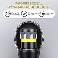 Vista 5 de Micrófono con cable para cantar karaoke, micrófono con cable de metal para máquina de karaoke con altavoz, micrófono dinámico XLR con cable de 13.12