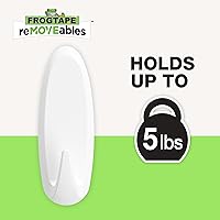 Vista 2 de FrogTape reMOVEables Heavy Duty Wall Hooks - No Damage - Easy to Remove & Reuse - Large Wall Hook with Adhesive Strips - Holds up to 5 lbs