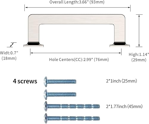 Miniatura 3 de 3818 - Paquete de 10 manijas de gabinete de cocina de 3 pulgadas (2.992 in), tiradores dorados para gabinetes de cocina, tiradores de cajón para