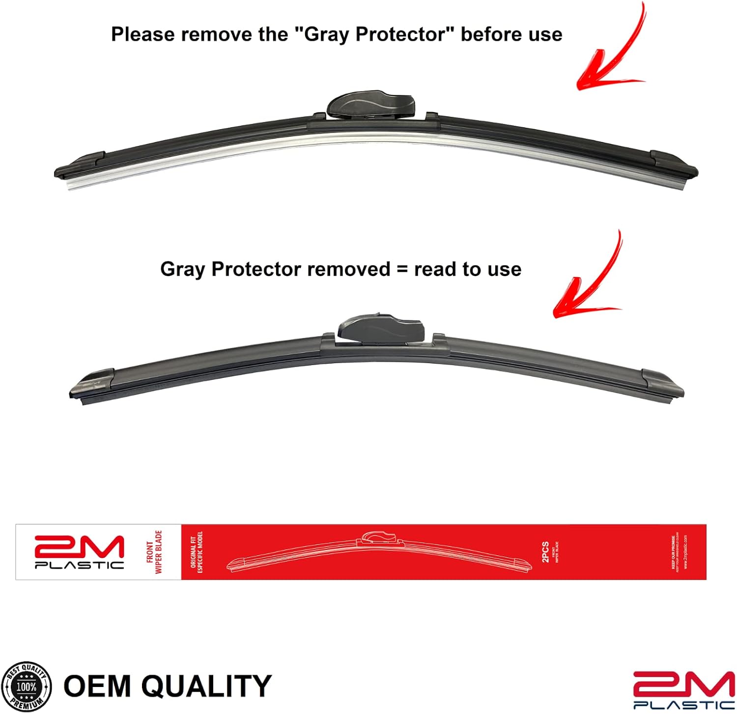 Front and Rear Windshield Wiper Blade For VW GTI 2006-2009 R32 2008 RABBIT 2006-2009 24" 19" 13" Premium All-Season OE Quality 2M PLASTIC