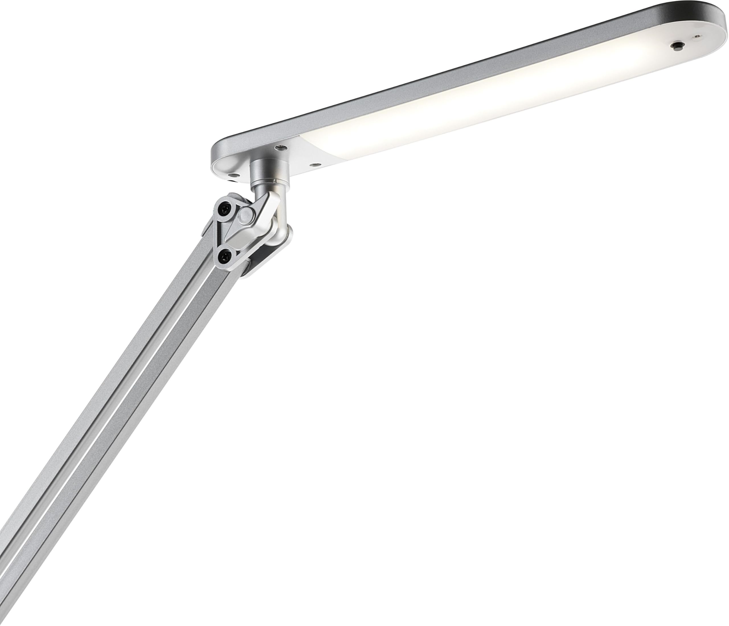 Alco-Albert - LED Schreibtischlampe mit Tischklemme 20 LEDs 7W silber | Flexible Klemmleuchte mit stufenlos verstellbarem Arm, für Schreibtisch, Werkbank und Regal