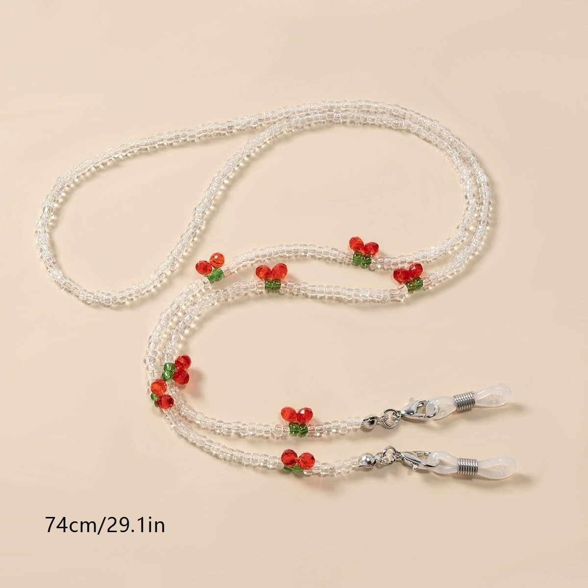 Fresh Fruit Cherry Rice Beads Eyeglass Chains Beaded Eyewear Lanyard Mask Accessories