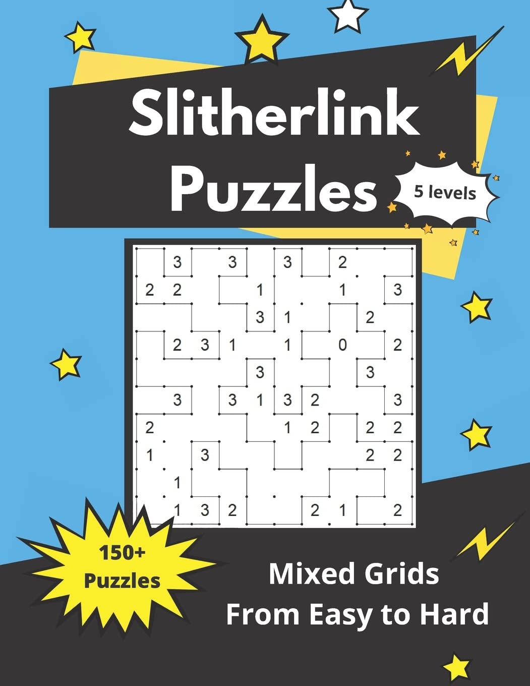 Slitherlink Puzzles Mixed Grids: Logic Puzzles for adults (easy to hard)