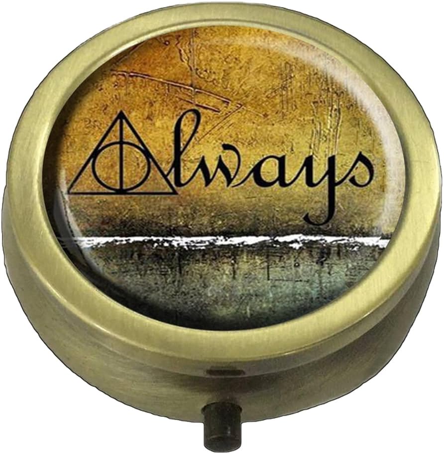 Always Custom Bronze Pill Box/Pill Case-Round Pill Box/Case- Three-Compartment Pill Box/Pill Case